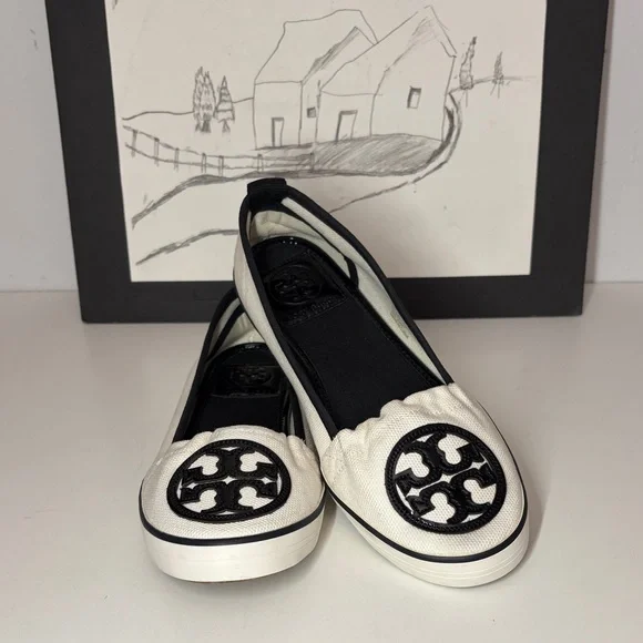 Tory Burch Black and White Sneakers - Picture 1 of 13